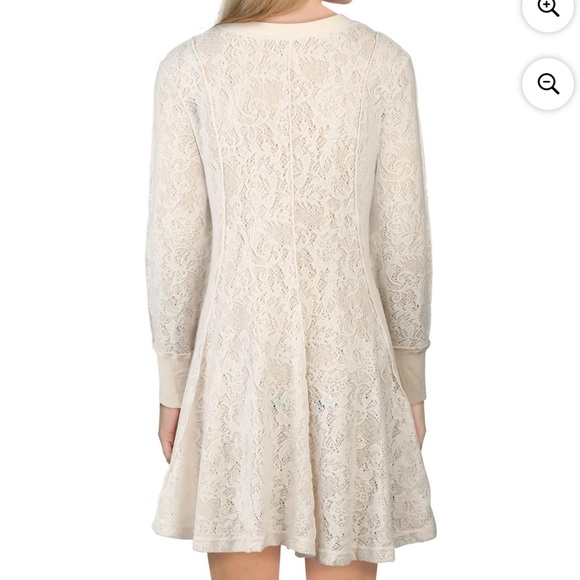 Free People Coffee In The Morning Tunic Crochet Knit Top Chamoix Medium Boho - Picture 10 of 15